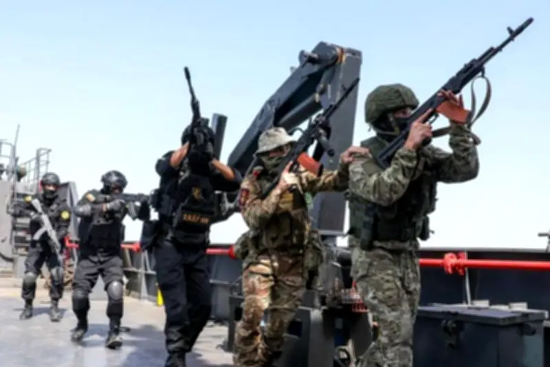 اختتامیه رزمایش دریایی مشترک ایران و روسیه با مراسم بدرقه ناو روسی