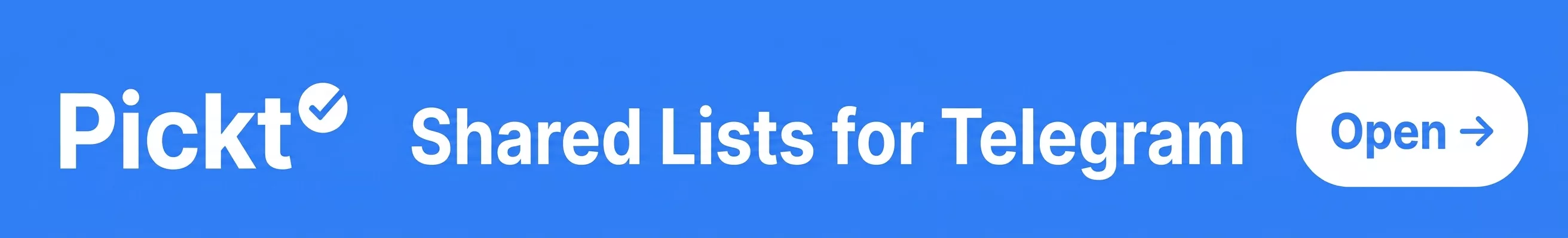 بانر لاصق للموبايل Pickt — الشعار والعنوان وزر الدعوة